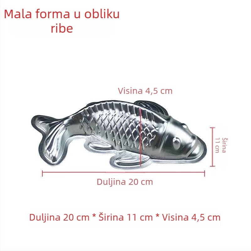 Aluminijska forma u obliku ribe za rižine kolače, žele i pareni kruh