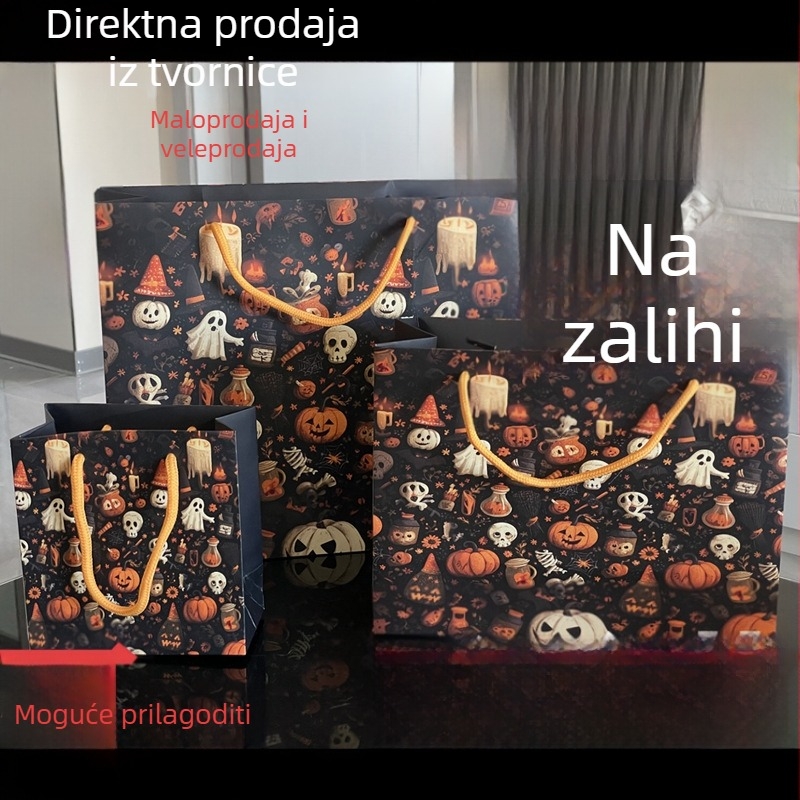 2025 novi proizvodi: Papirnate torbe za darove s ručkom, karikaturni dizajn Halloween i Uskrs