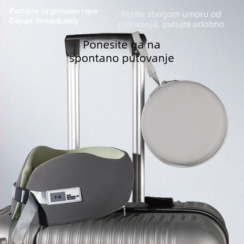 Jastuk od memory pjene u obliku U za putovanja, prenosivi avionski jastuk, za uredske odmore, podržava vrat, zaštita vratne kralježnice, mogućnost otiska logotipa