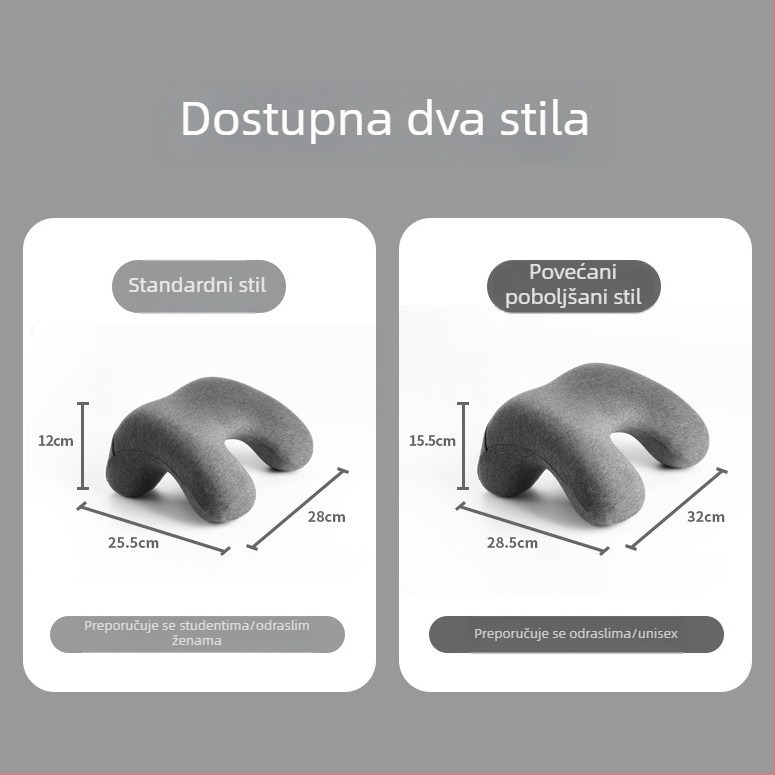Hnos Sinos Velika jastučnica za odmor u uredu, jastuk od memorijske pjene za spavanje na trbuhu, za odrasle i studente.