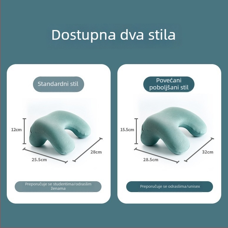 Hnos Sinos Velika jastučnica za odmor u uredu, jastuk od memorijske pjene za spavanje na trbuhu, za odrasle i studente.