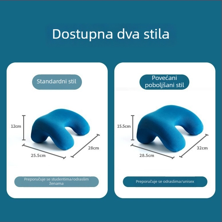 Hnos Sinos Velika jastučnica za odmor u uredu, jastuk od memorijske pjene za spavanje na trbuhu, za odrasle i studente.