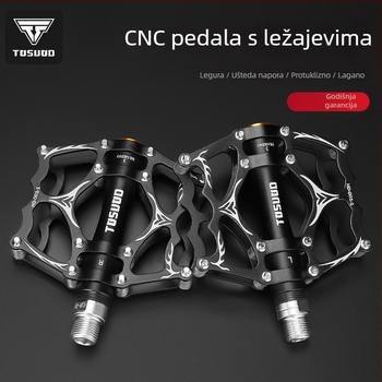 Tosuod pedale za bicikl od aluminijskog legura s ležajevima, protuklizne, univerzalne pedale za planinske i cestovne bicikle