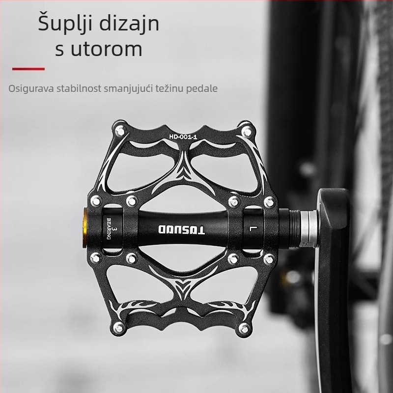 Tosuod pedale za bicikl od aluminijskog legura s ležajevima, protuklizne, univerzalne pedale za planinske i cestovne bicikle