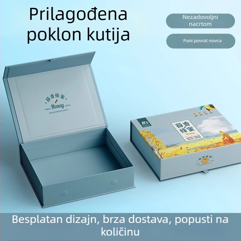 Prilagodljiva poklon kutija za dodatke prehrani, kozmetiku i njegu kože, s preklopnim poklopom i oznakom