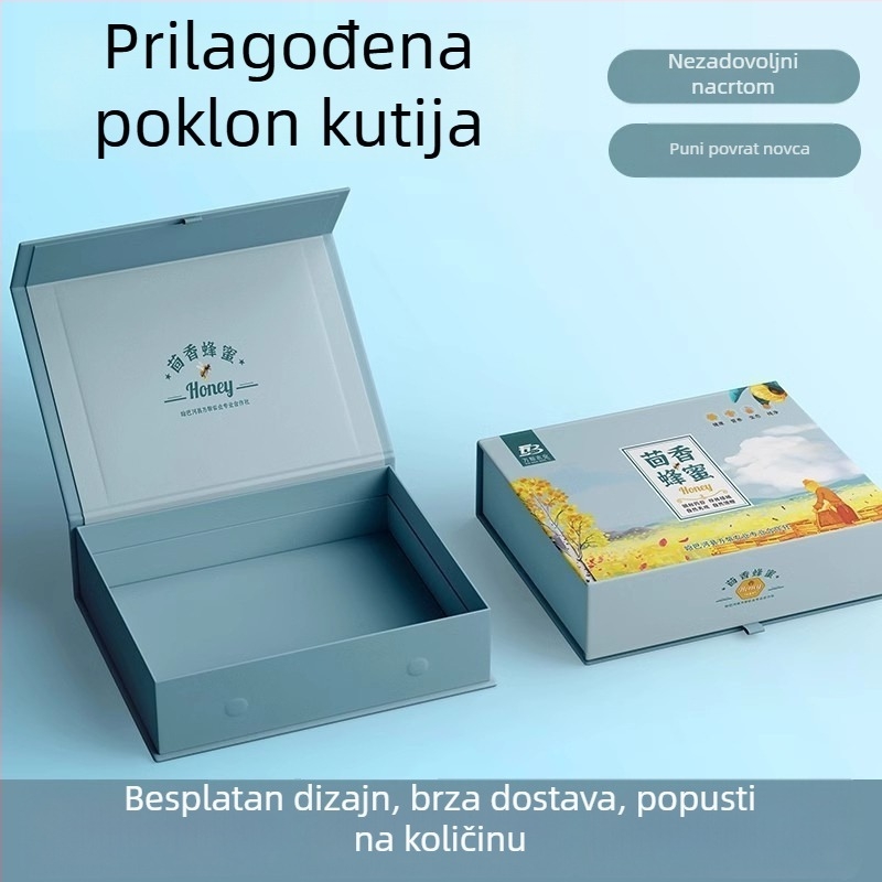 Prilagodljiva poklon kutija za dodatke prehrani, kozmetiku i njegu kože, s preklopnim poklopom i oznakom