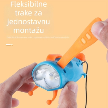 Prednje svjetlo za planinski bicikl sa zvonom i rogom za noćnu vožnju