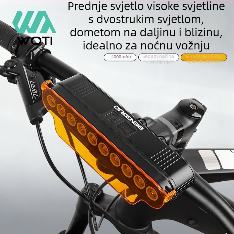 Nova prašootporna svjetiljka za cestovni bicikl s više načina rada, USB-C brzo punjenje, prednja svjetiljka od aluminijske legure, dvostruki snažni snop, noćna vožnja