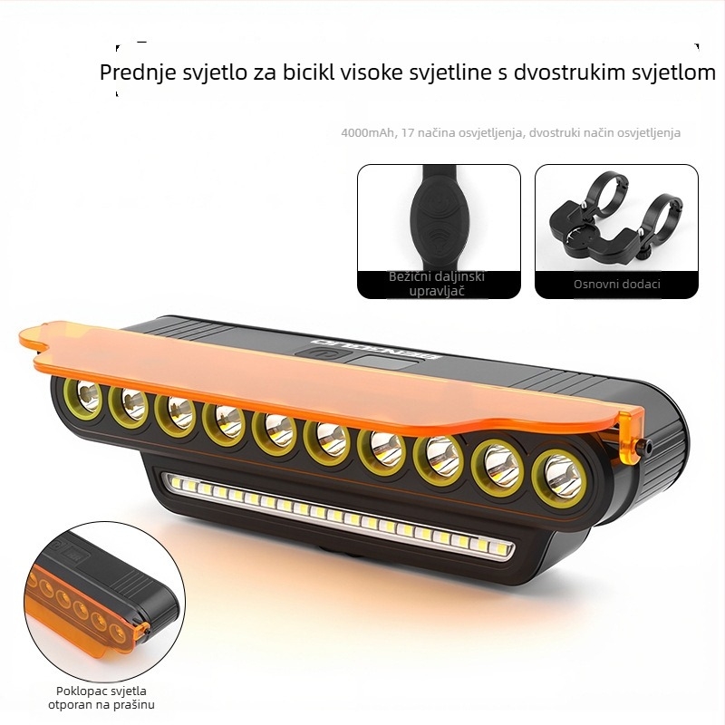 Nova prašootporna svjetiljka za cestovni bicikl s više načina rada, USB-C brzo punjenje, prednja svjetiljka od aluminijske legure, dvostruki snažni snop, noćna vožnja