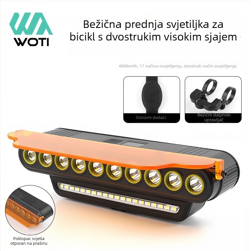 Nova prašootporna svjetiljka za cestovni bicikl s više načina rada, USB-C brzo punjenje, prednja svjetiljka od aluminijske legure, dvostruki snažni snop, noćna vožnja