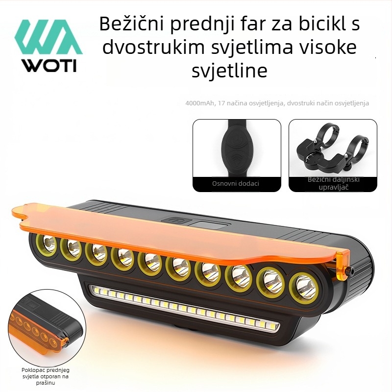 Nova prašootporna svjetiljka za cestovni bicikl s više načina rada, USB-C brzo punjenje, prednja svjetiljka od aluminijske legure, dvostruki snažni snop, noćna vožnja