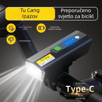 Senzorska prednja svjetiljka za noćnu vožnju biciklom, punjiva, MTB, visoke svjetline