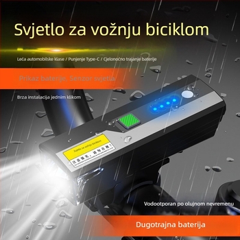 Senzorska prednja svjetiljka za noćnu vožnju biciklom, punjiva, MTB, visoke svjetline