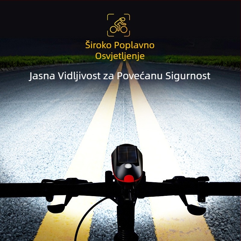 Solarna svjetiljka za planinski bicikl s glasnim zvonom za noćnu vožnju
