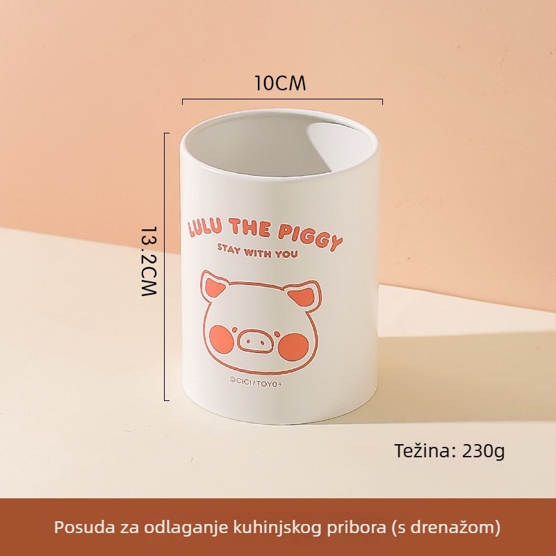 Set silikonskih spatula i žlica Kawashimaya x Lulu Pig, otporan na visoke temperature, prehrambena kvaliteta