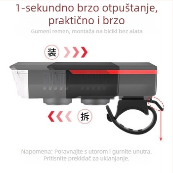 Solarnim prednjim svjetlom za bicikl sa 120 dB sirenom, za planinski bicikl