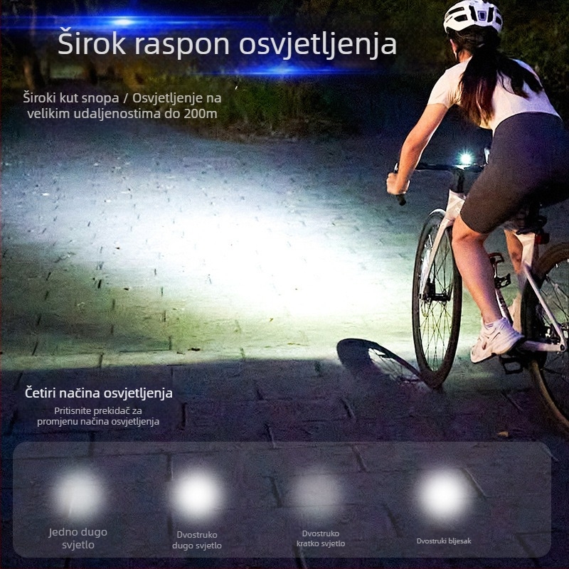 Dingtian prednja svjetiljka za bicikl – solarno napajanje, noćno osvjetljenje za planinske i cestovne bicikle