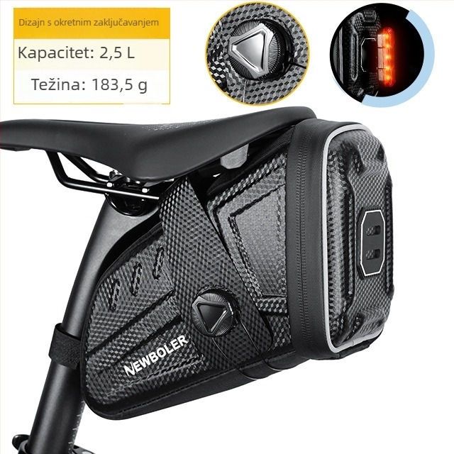 Torba za stražnju sjedalu cestovnog bicikla s rotirajućim zaključavanjem, tvrdi kućište, vodootporna, kapacitet 1.5–2.5 L, EVA materijal, Bikf-bag048