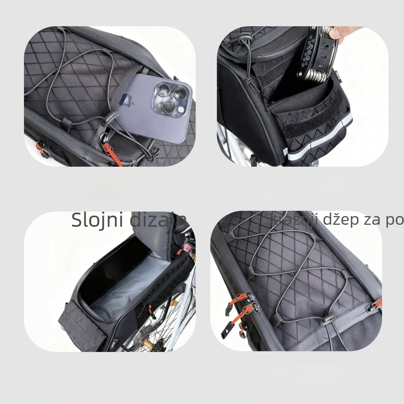 Vodootporna torba za stražnji nosač bicikla, velika zapremina, reflektirajući elementi