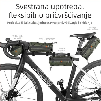 Torba za prednje okvir bicikla, vodootporna torbica za sjedalo, torbica za telefon za planinski bicikl na gornjoj cijevi i poprečnim cijevima
