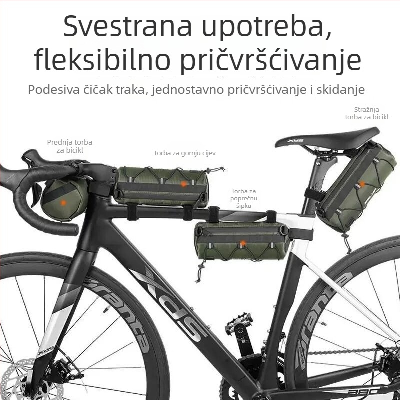 Torba za prednje okvir bicikla, vodootporna torbica za sjedalo, torbica za telefon za planinski bicikl na gornjoj cijevi i poprečnim cijevima