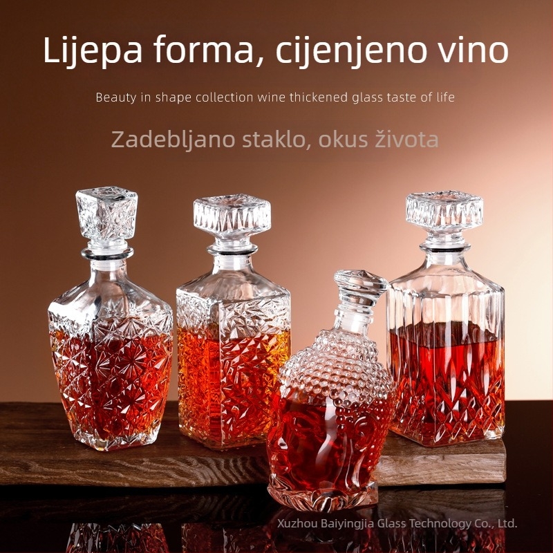 Visokokvalitetna prazna bočica za vino s poklopcem, europskog stila spremnik za vino, viski i alkoholna pića