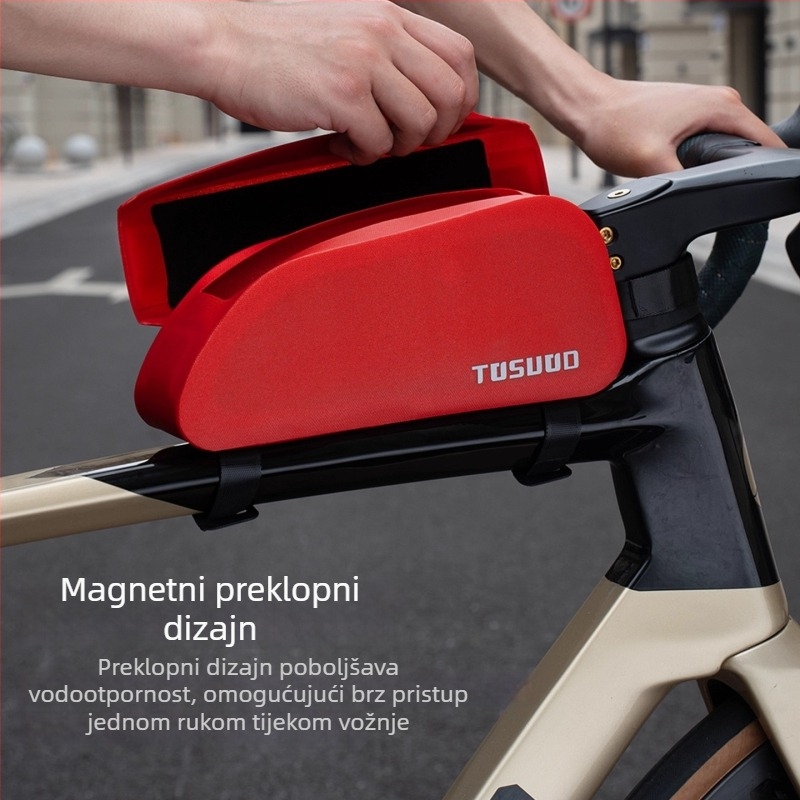 Torba za gornju cijev bicikla za planinske i cestovne bicikle sa magnetskim poklopcem