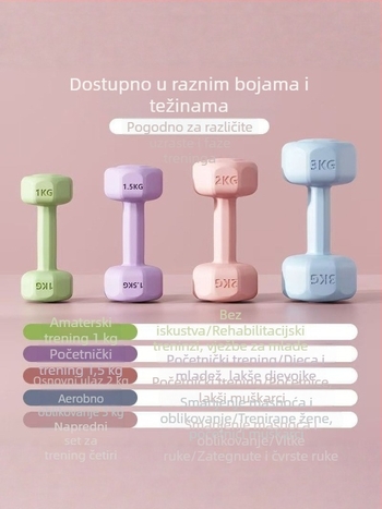Bućice s gumom na prevlakama za trening mišića ruku, šarene, ekološke, kućna fitnes za žene, mršavljenje, dječja joga