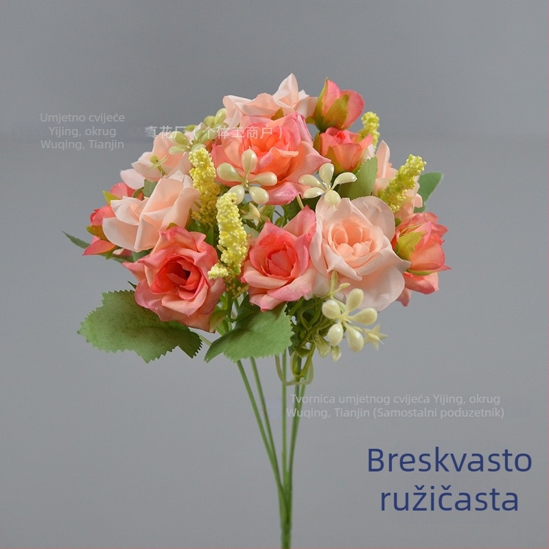 Umjetni buket ruža od svile za proljetnu kućnu dekoraciju, vjenčanje i fotografijske rekvizite