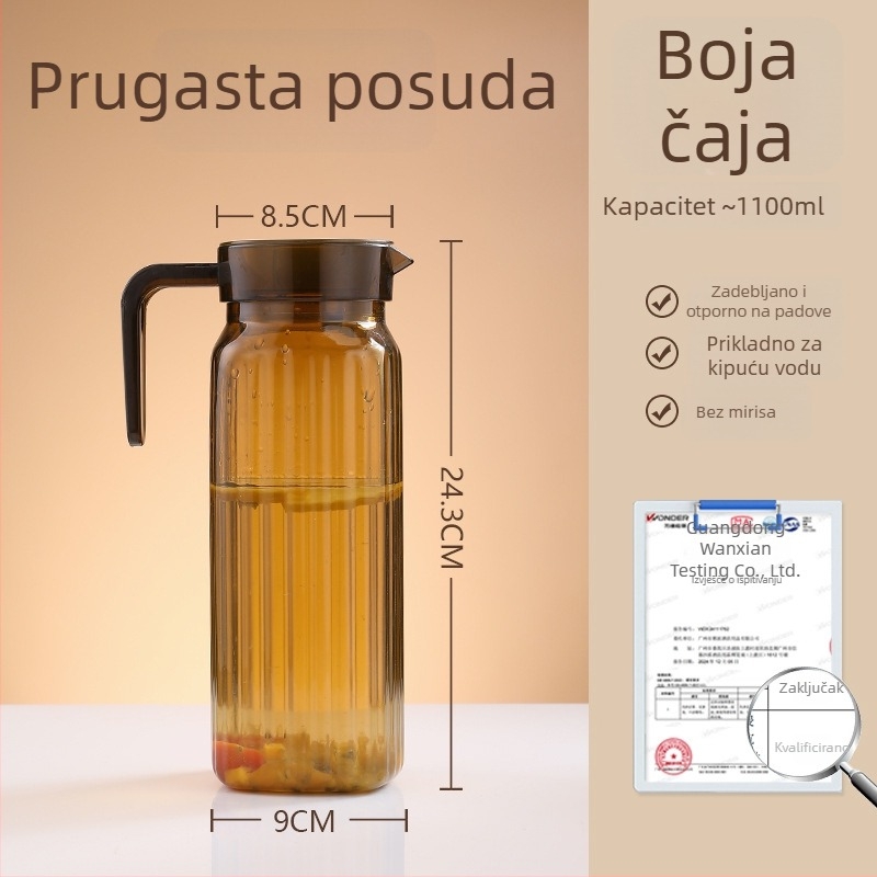 Akrilna boca za hladnu vodu, prozirna, otporna na visoke temperature, za sokove i napitke