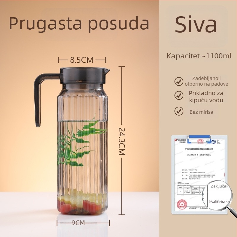 Akrilna boca za hladnu vodu, prozirna, otporna na visoke temperature, za sokove i napitke