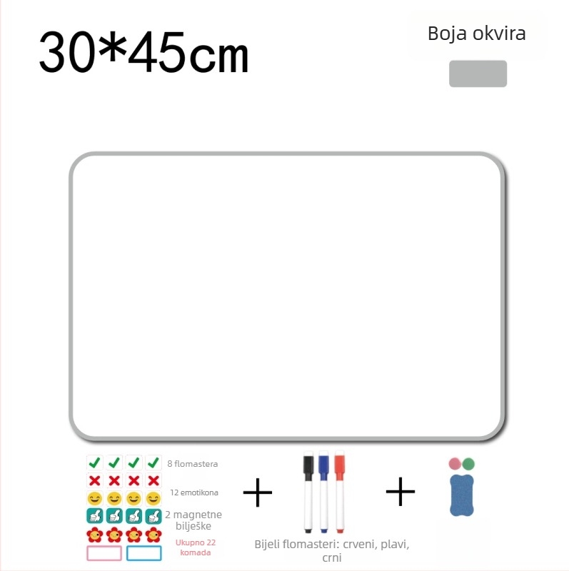 Magnetska stolna ploča s držačem za ruku, dvostrana, za kućnu upotrebu, kompaktna magnetska bijela ploča