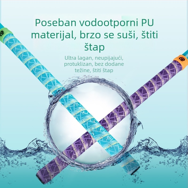 Weiqin 070 Pojas za upijanje znoja za štap za ribolov, produženi držač od 2 m, protuklizni grip, grip za badminton