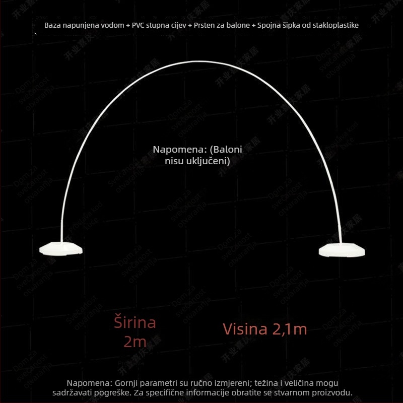 Brzo postavljiva luka s ojačanim okvirom za početak škole, maturu, kozmetički salon i dekoraciju balonima u trgovačkom centru