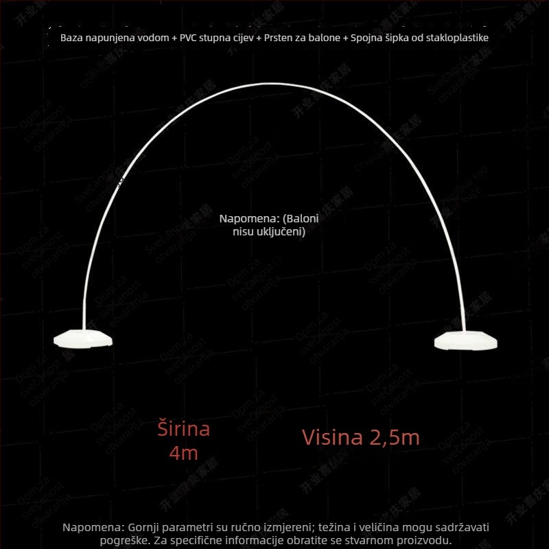 Brzo postavljiva luka s ojačanim okvirom za početak škole, maturu, kozmetički salon i dekoraciju balonima u trgovačkom centru