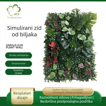 Zid umjetnog cvijeća s lažnom travom u Milanskom stilu, plastične biljke za zid, prilagodljivi pozadinski dekor