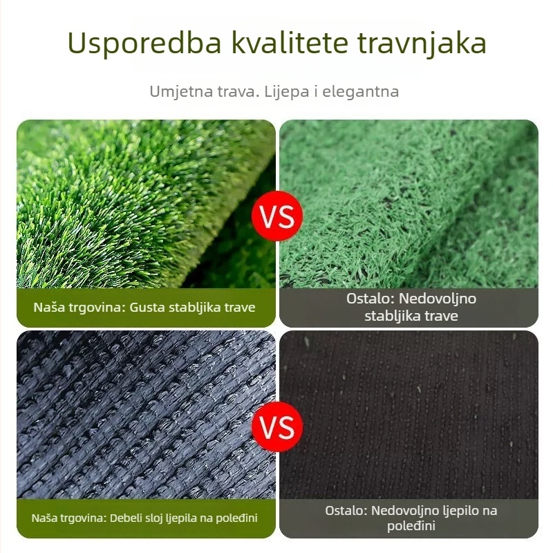 Jingsen Umjetni Travnjak – Zeleni Plastični Podložak za Vanjsku Upotrebu, Umjetna Trava za Vrtić