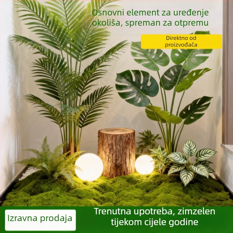 Umjetna mahovina za mini krajolike u posudama – površinsko pokrivanje sa svilenkasto zelenom vegetacijom