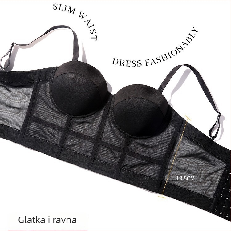 Sutien bez naramenica s push-up efektom za male grudi, protivklizni, za nošenje u jesen i zimu