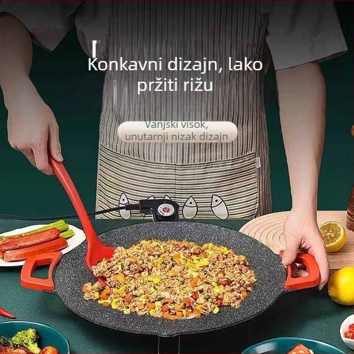 Višestruki električni roštilj tiganj za kućnu upotrebu, Maifan kamen, korejski stil BBQ, električni roštilj, lonac za vruću juhu i pečenje steakova