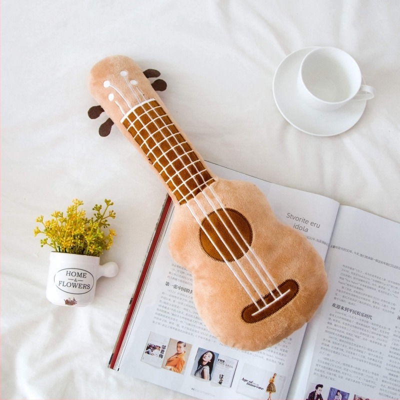 Plišana ragdoll lutka s cvjetnim motivom, ukulele i gitara – dječja igračka, poklon za djevojčice