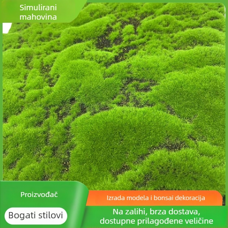 Umjetni mah i travnati tepih za dekorativne krajolike, bonsai i mikropejzaže, izlog trgovine