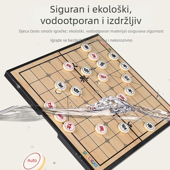 Magnetska ploča za više igara: kineski šah, dama, Go i Gomoku s magnetskim figuricama; prijenosna i sklopiva za djecu i učenike.