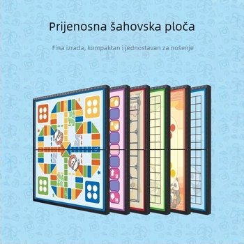 Komplet magnetizirana sklopiva ploča za dječje igre: Gomoku, Go, Xiangqi, Leteće šah, Dama, Životinjski šah