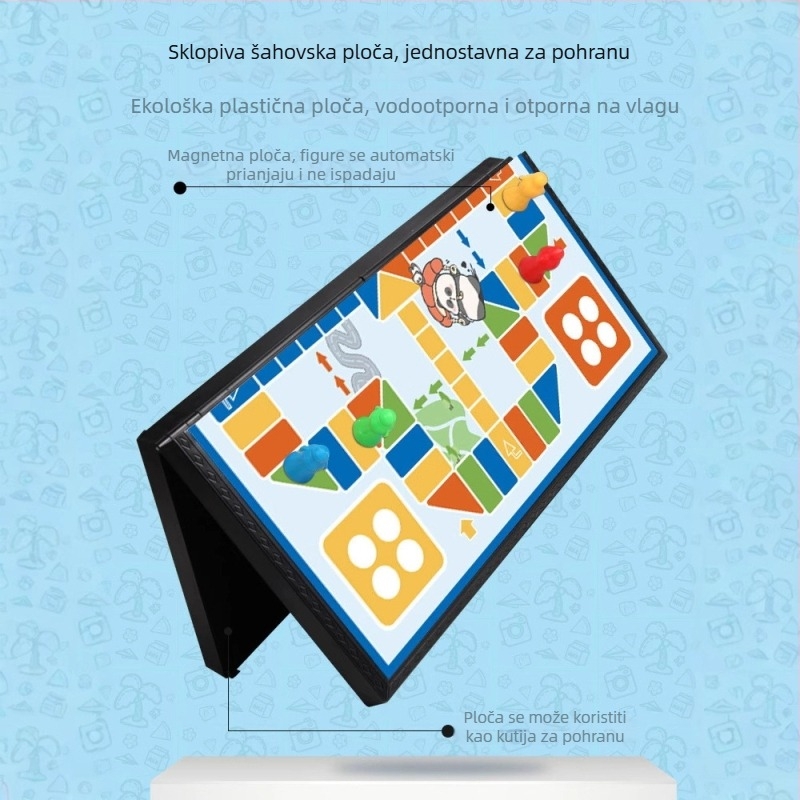 Komplet magnetizirana sklopiva ploča za dječje igre: Gomoku, Go, Xiangqi, Leteće šah, Dama, Životinjski šah