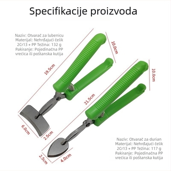 Alat za otvaranje dinje i durijana, kliješta za otvaranje ljuske, podijeljivač voća i nož za rezanje voća