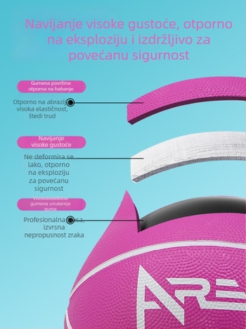 Dječja košarkaška lopta veličine 5, od visokoelastične gume, za vanjski trening – izdržljiva i otporna na habanje, za predškolsko i osnovnoškolsku dob