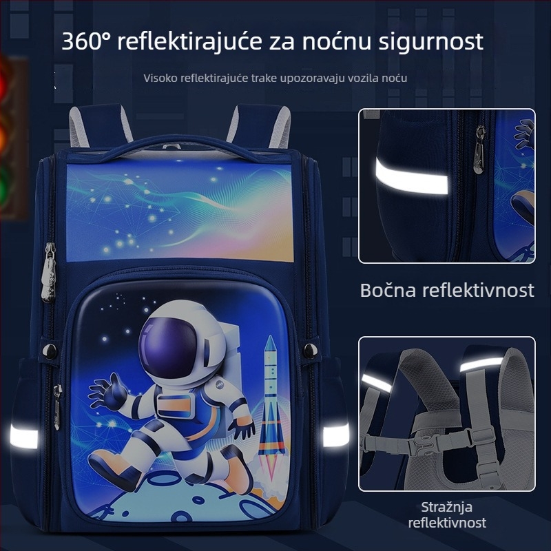 Huacheng 3D crtani školski ruksak za djecu, velik kapacitet, vodootporan, lagan, s dvije naramenice