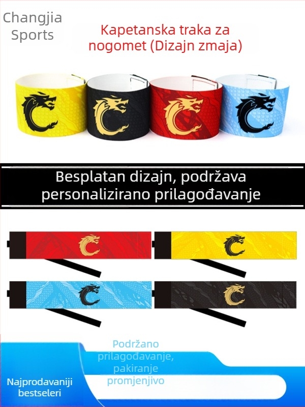 Nogometna kapetanska narukvica s slovom C, elastična, izvučiva, za treninge i utakmice