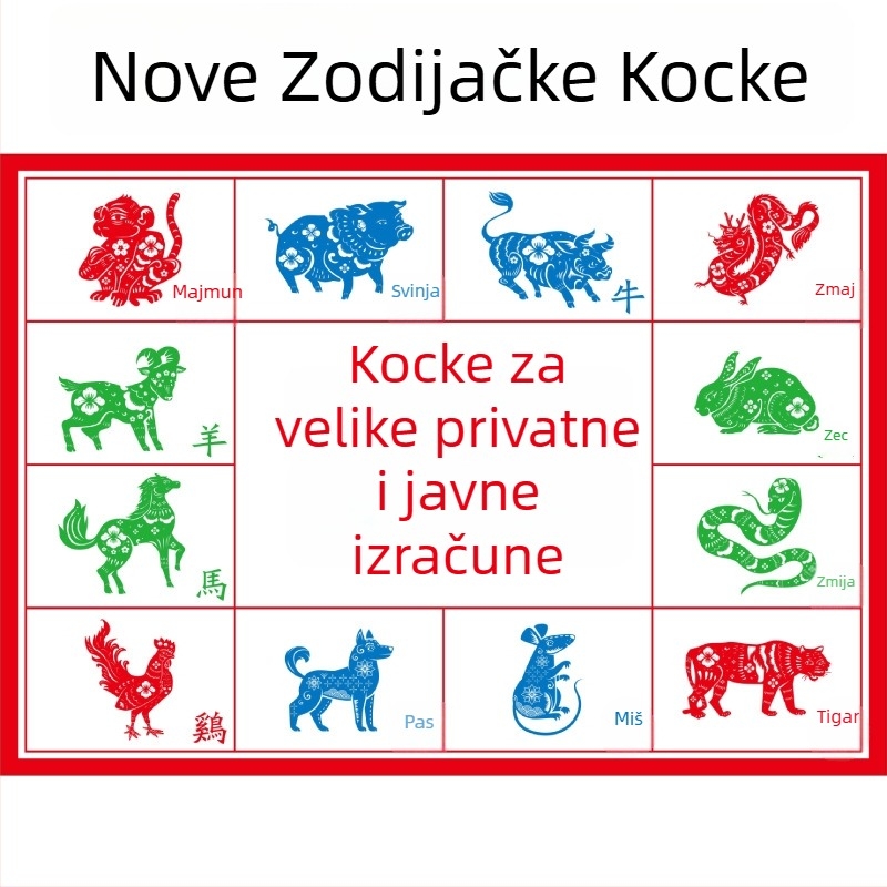 Dvanaest zodijaka - akrilne kocke za obiteljsku zabavu